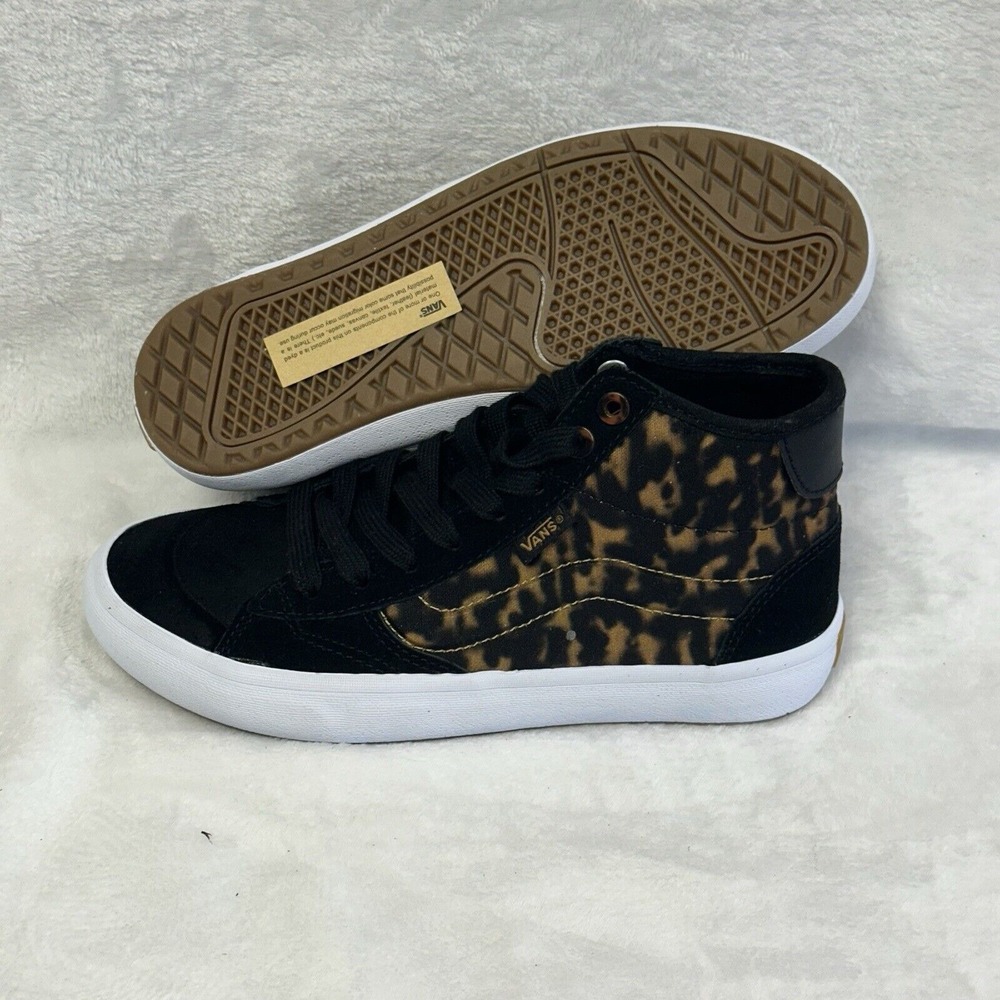 VANS The Lizzie Sneakers Tortoise Dark Brown Black Womens 5.5 Mens 4 Nwob